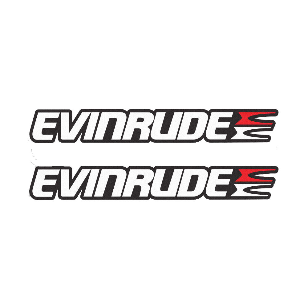 Fishing Boat Outboard Motor - 2 szt. naklejek winylowych Evinrude na
